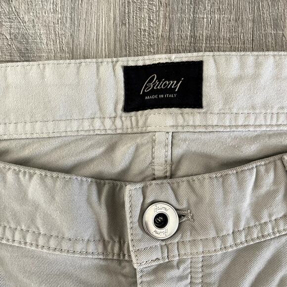 Brioni Men's Khaki Cotton Stretch Garment Dye Straight Trousers SN Meribel 38x34 - Picture 5 of 11